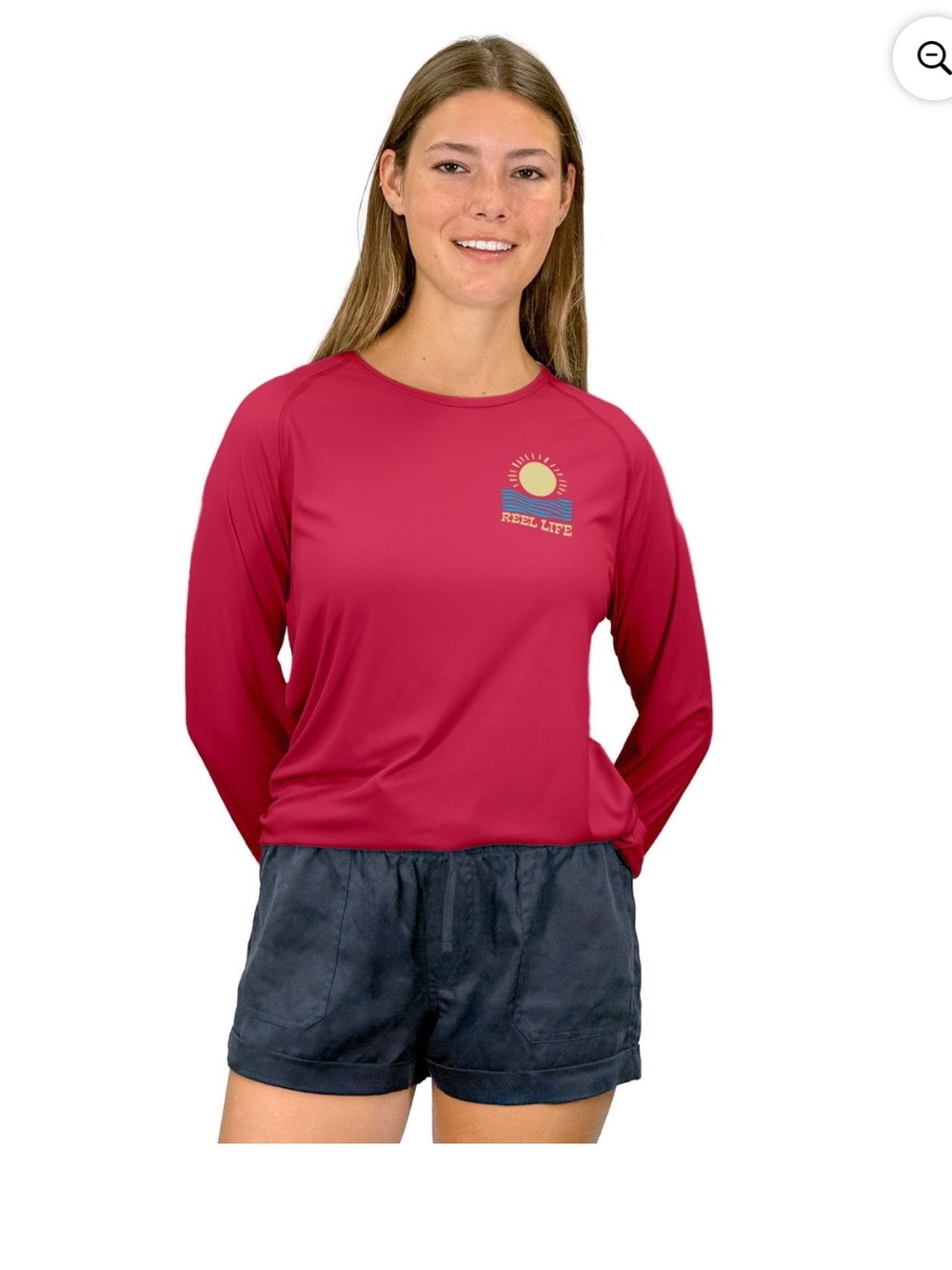Reel Life Women's Long Sleeve Performance Tee - Raspberry - Picture 1 of 5
